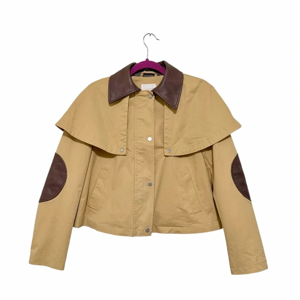 Avec Les Filles Women's Cropped Cape Trench Coat NEW With Tags Size XSmall - Picture 7 of 10